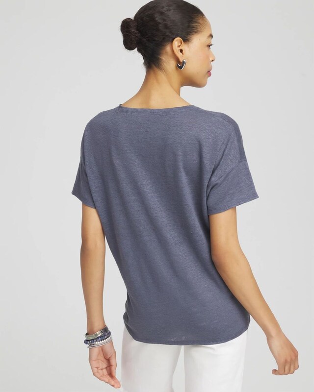 Slate Linen Sequin Tee - image 3